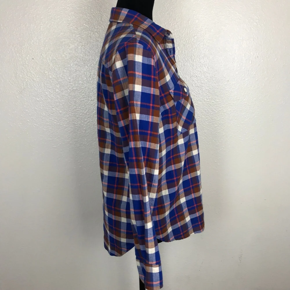 J.Crew Womens Multicolor‎ Plaid Button Down Blouse